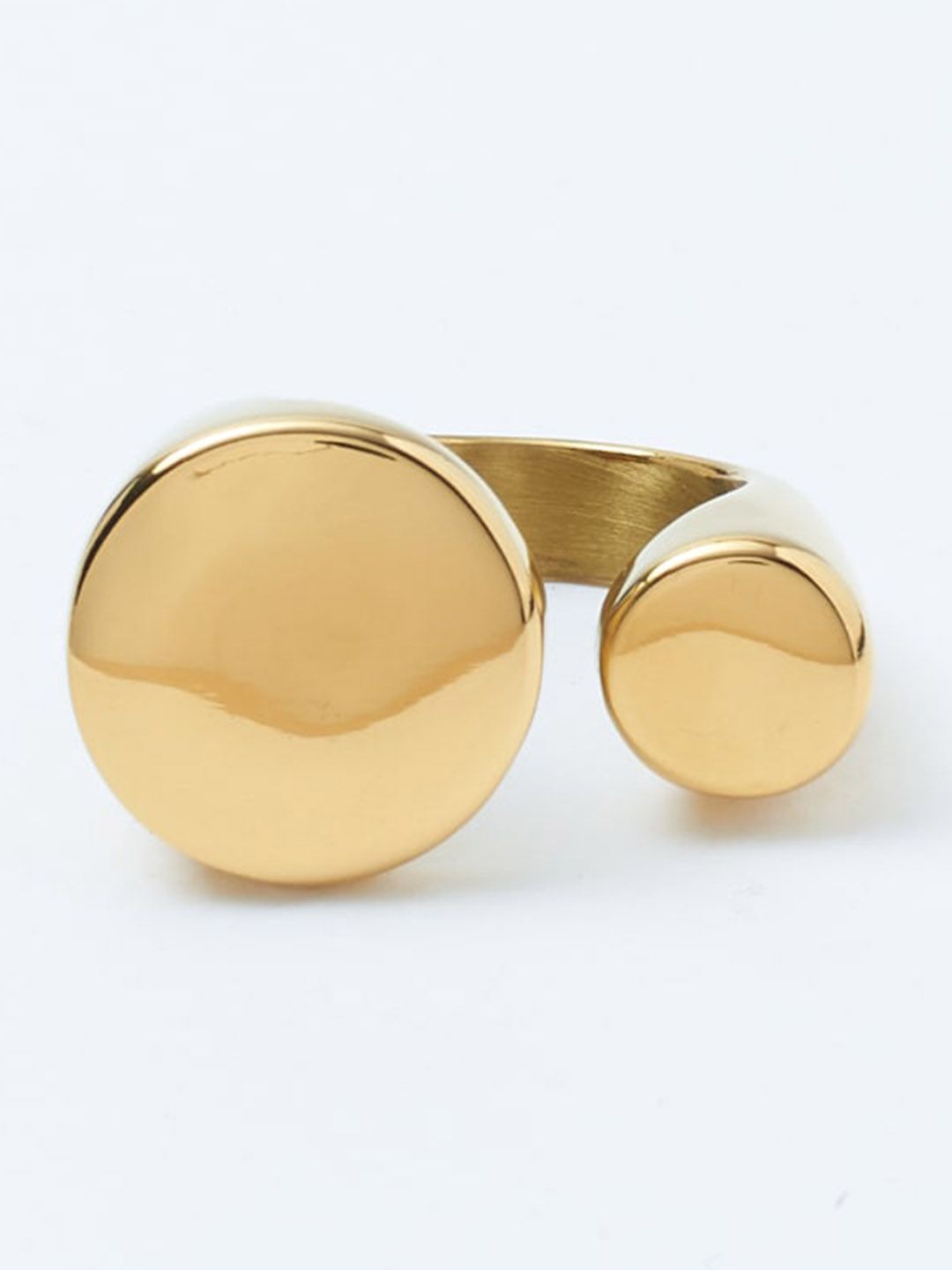 SALTY Gold-Plated Stone-Studded Adjustable Finger Ring