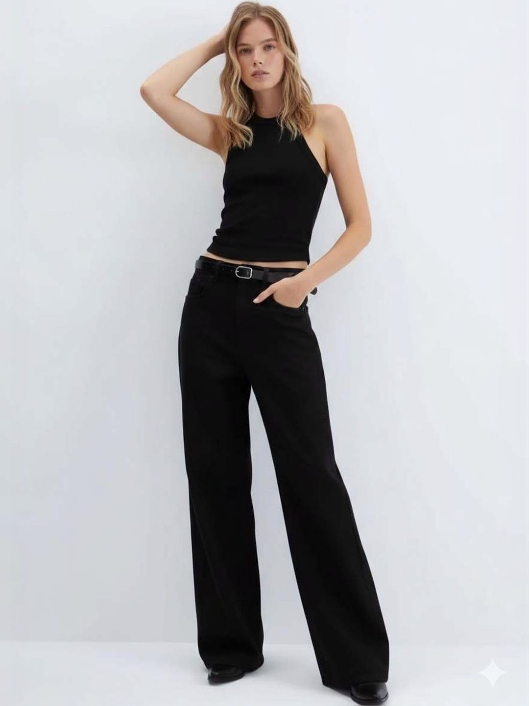 Women Wide Leg High-Rise Jeans