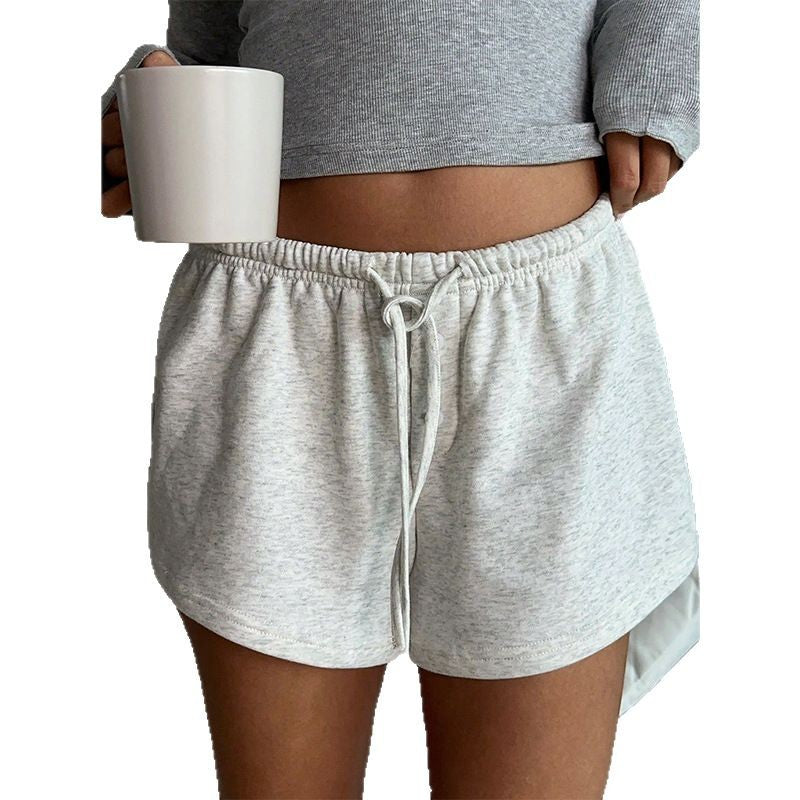 Loose-Fit Modal Lounge Shorts with Drawstring and Button Detail