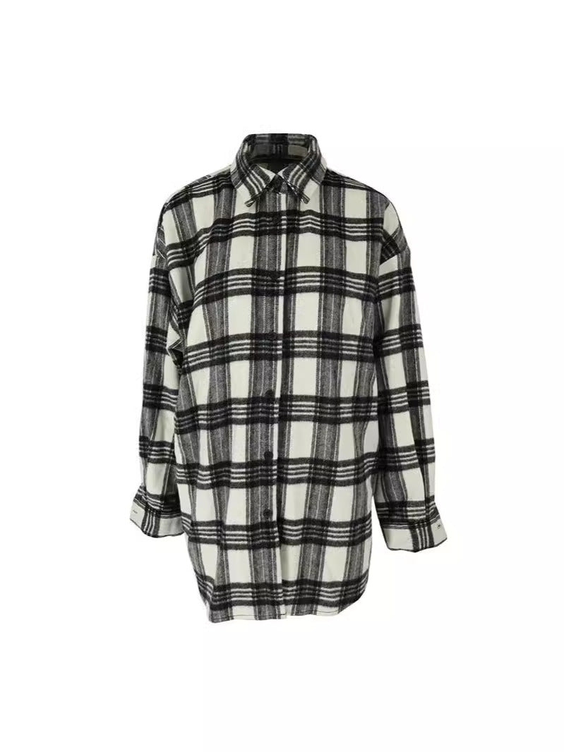 Plaid Overshirt with Button Front