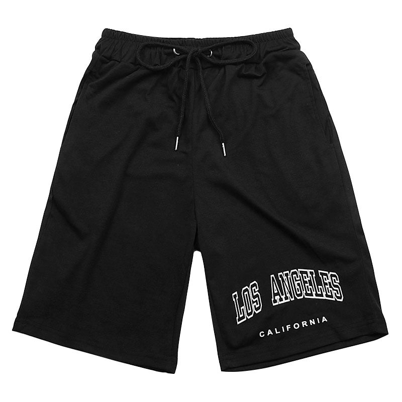 Black Printed Casual Shorts with Drawstring Waist