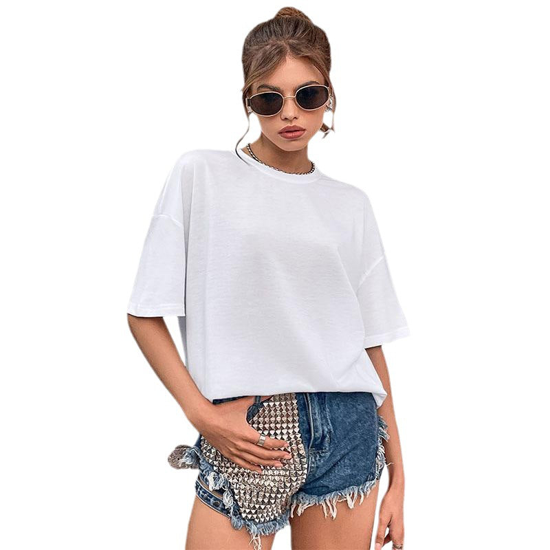 Oversized Crewneck T-Shirt with Drop Shoulders
