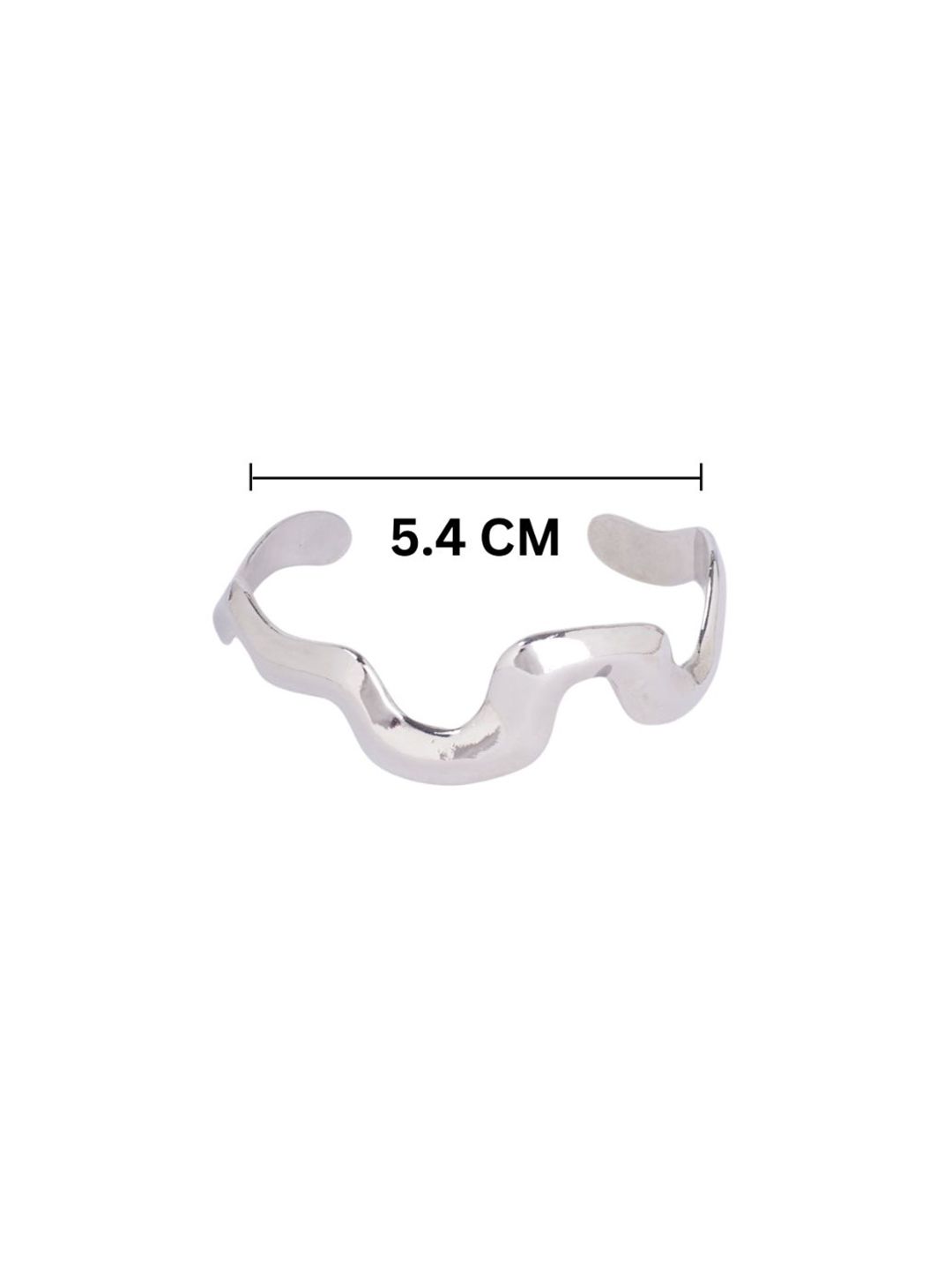 SALTY Women Stylish Silver Undulating Cuff Bracelet