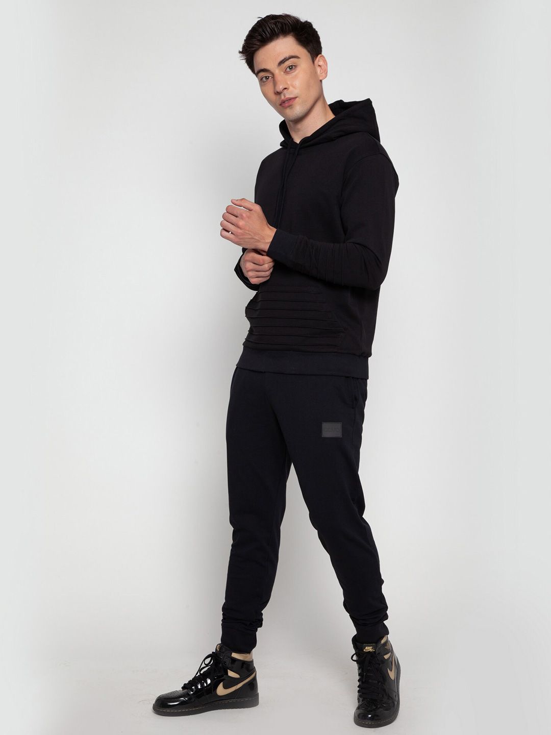 Black Pinstripe Hoodie