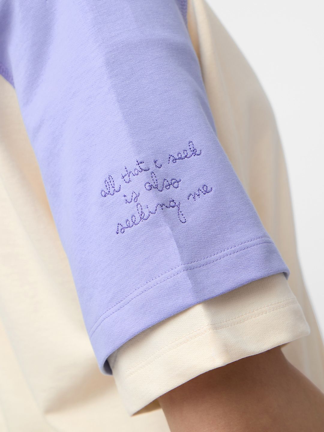 Women Oversized Fit Printed Cream T-Shirts