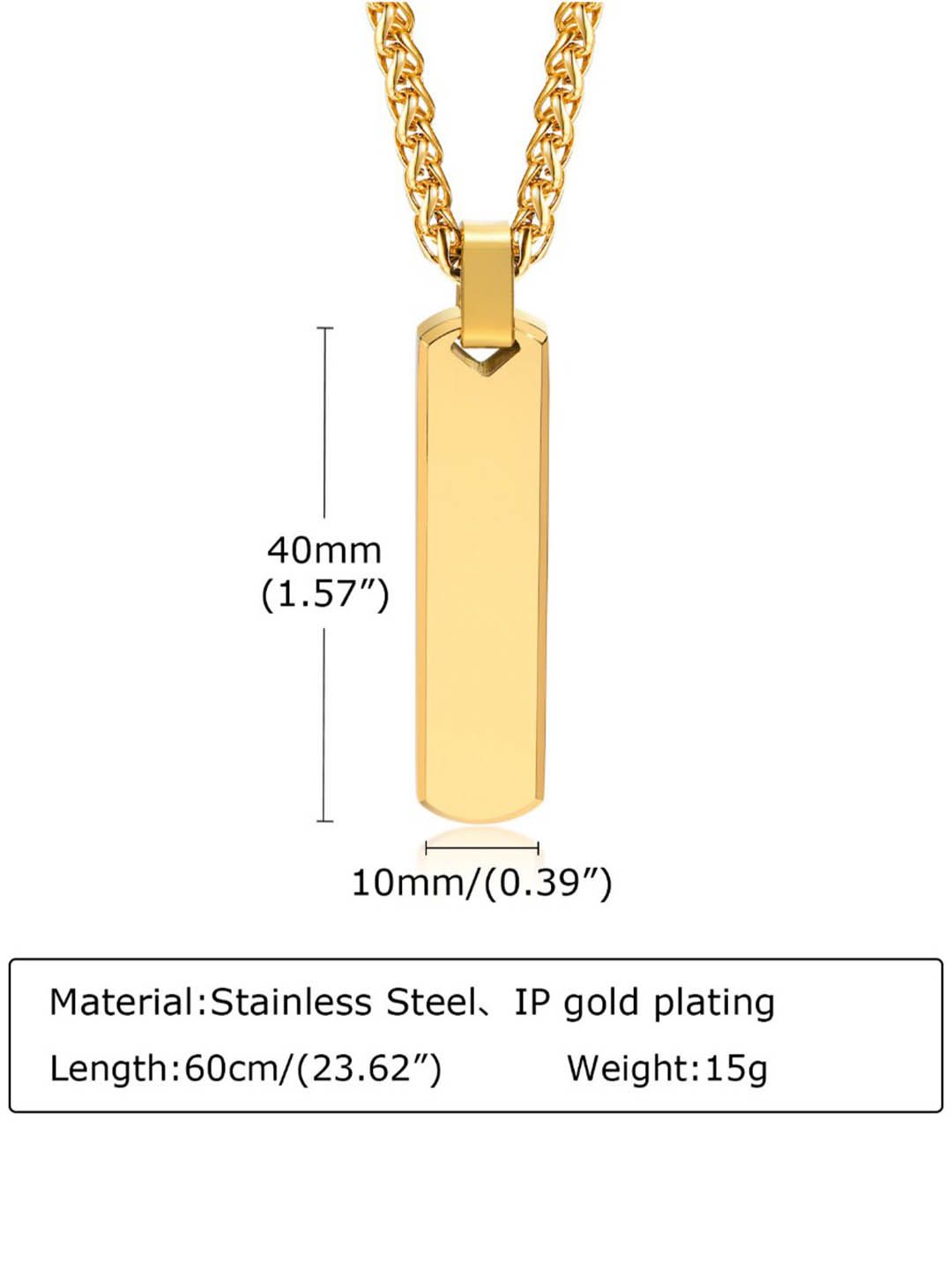 SALTY Men Stainless Steel Contemporary Edge Pendant With Chain