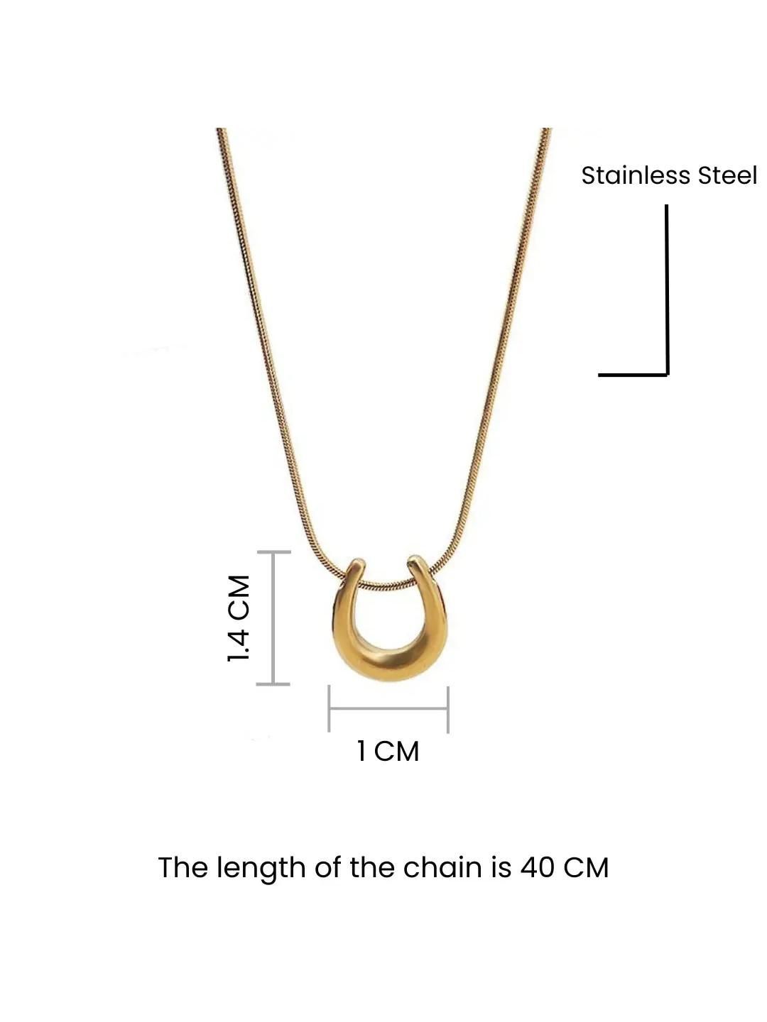 SALTY Stainless Steel Selenophile Geometric Shaped Pendant With Chain