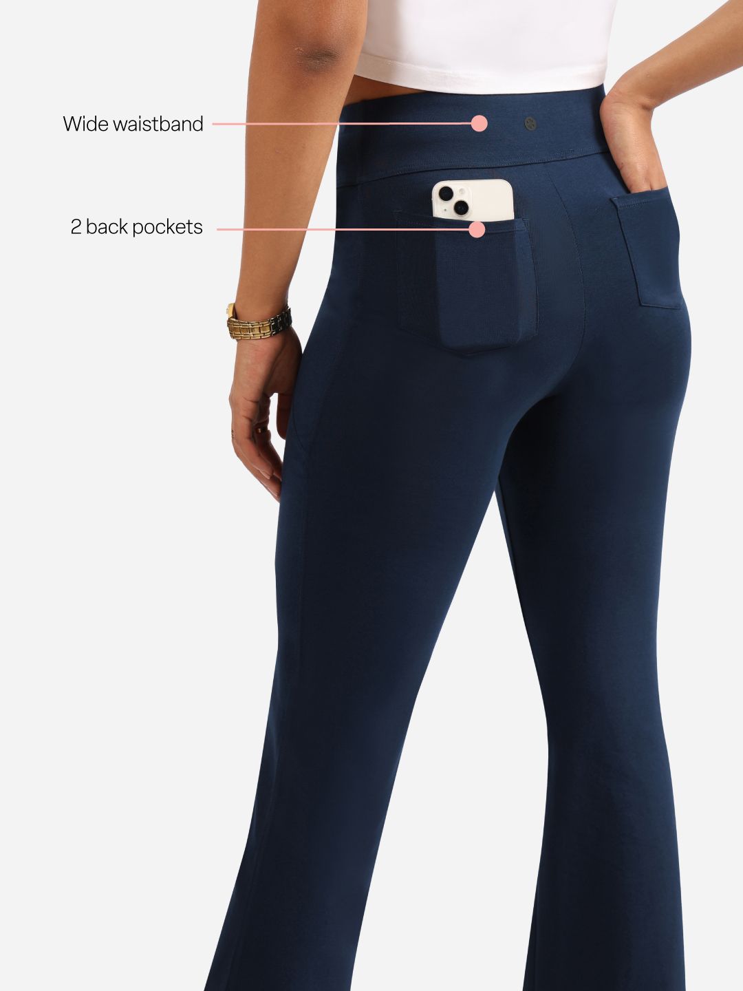 Women Waist Groove In Cotton Flare Track Pants