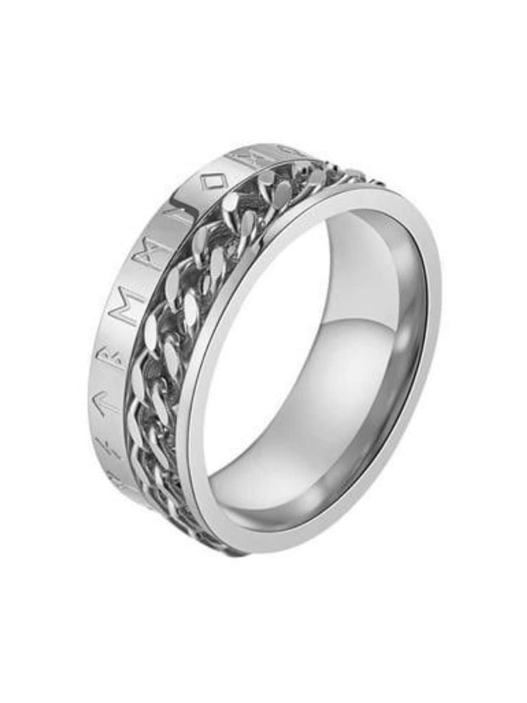 SALTY Men Stainless Steel Arne Link-Chain Finger Ring