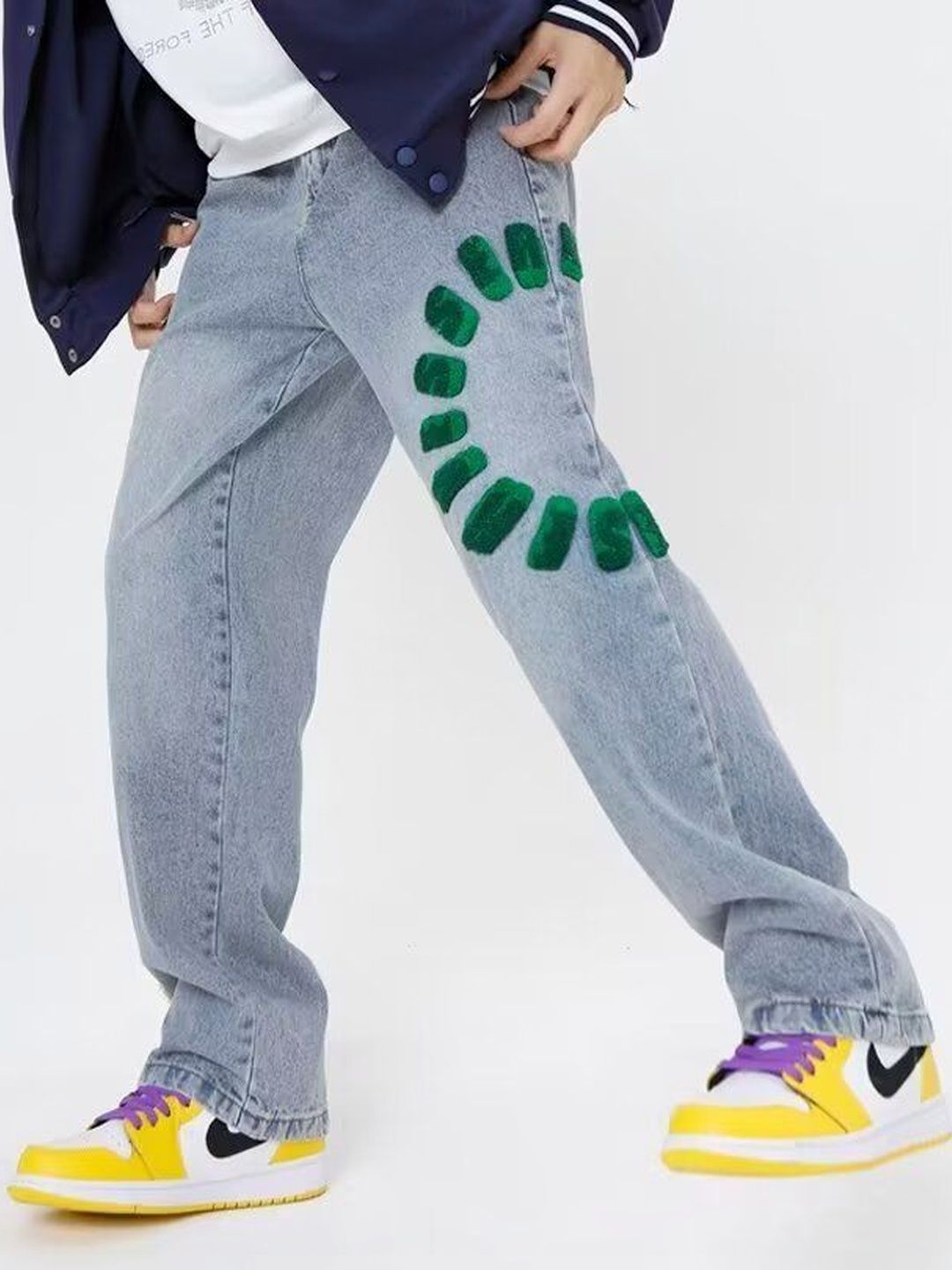 Men Baggy Fit Mid-Rise Medium Shade Jeans