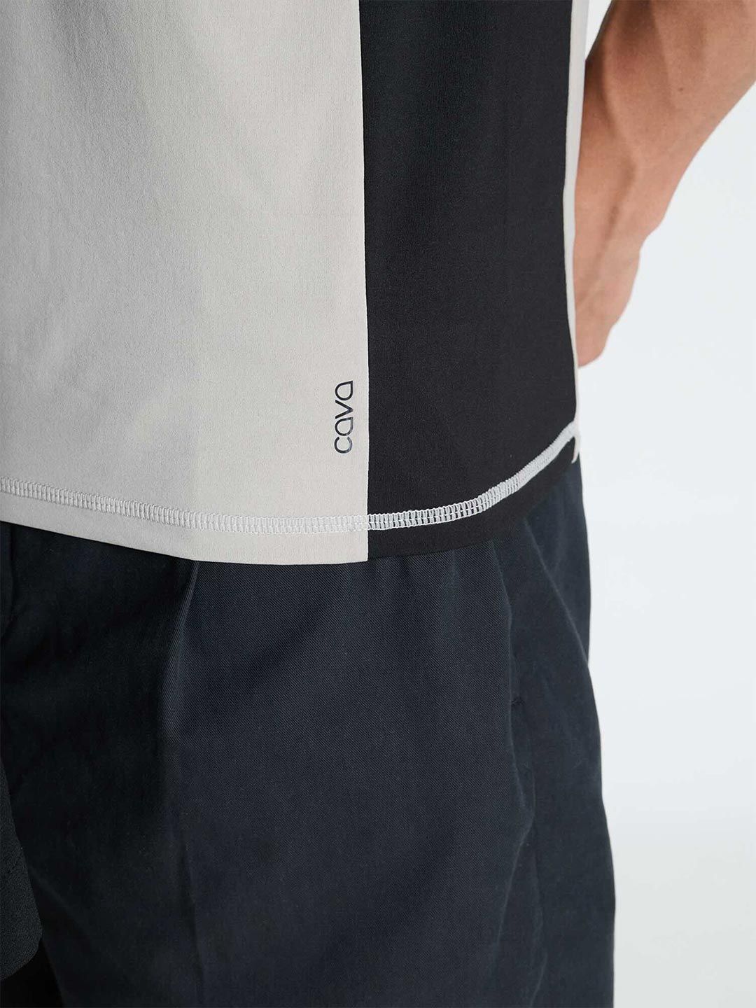 Cement Contrast Bonded Polo T-shirt