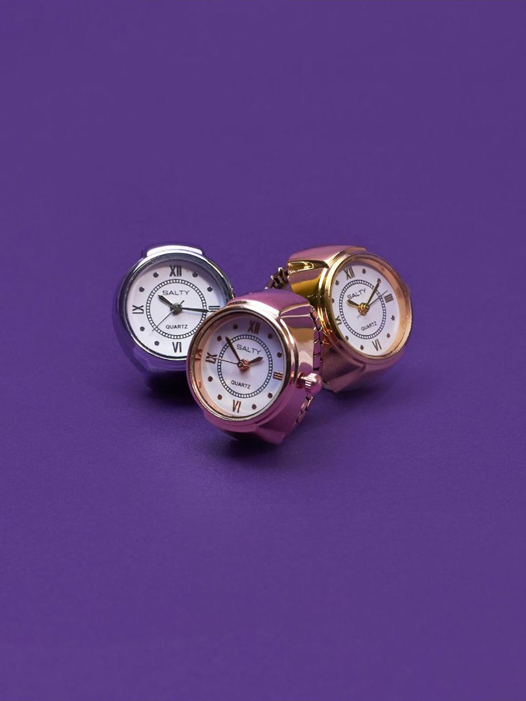 SALTY Pack of 2 Women Girl Boss SALTY Pack of 2 Watch Ring - Silver