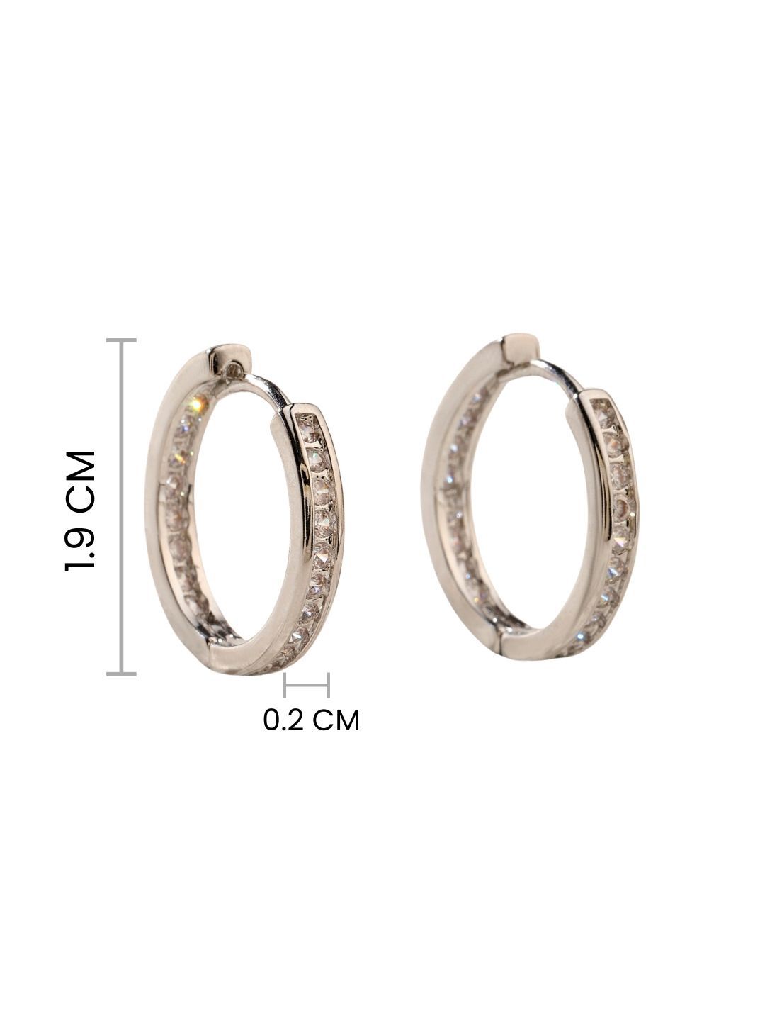 SALTY Odessa Contemporary Artificial Stones Studded Hoop Earrings