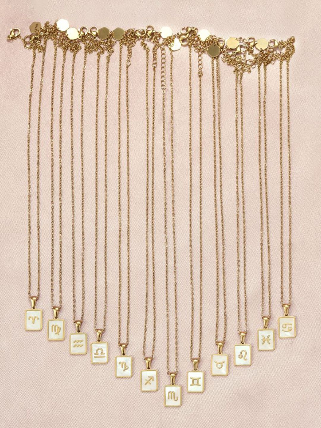 SALTY Pack of 2 Women Sign of the Stars Zodiac Necklace - Aries