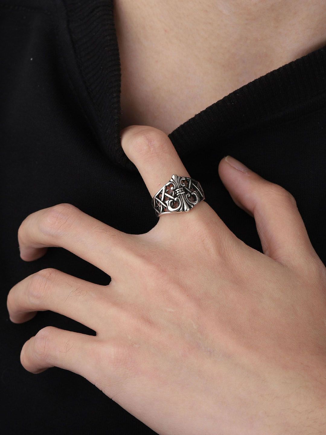 Silver-Plated Adjustable Finger Ring