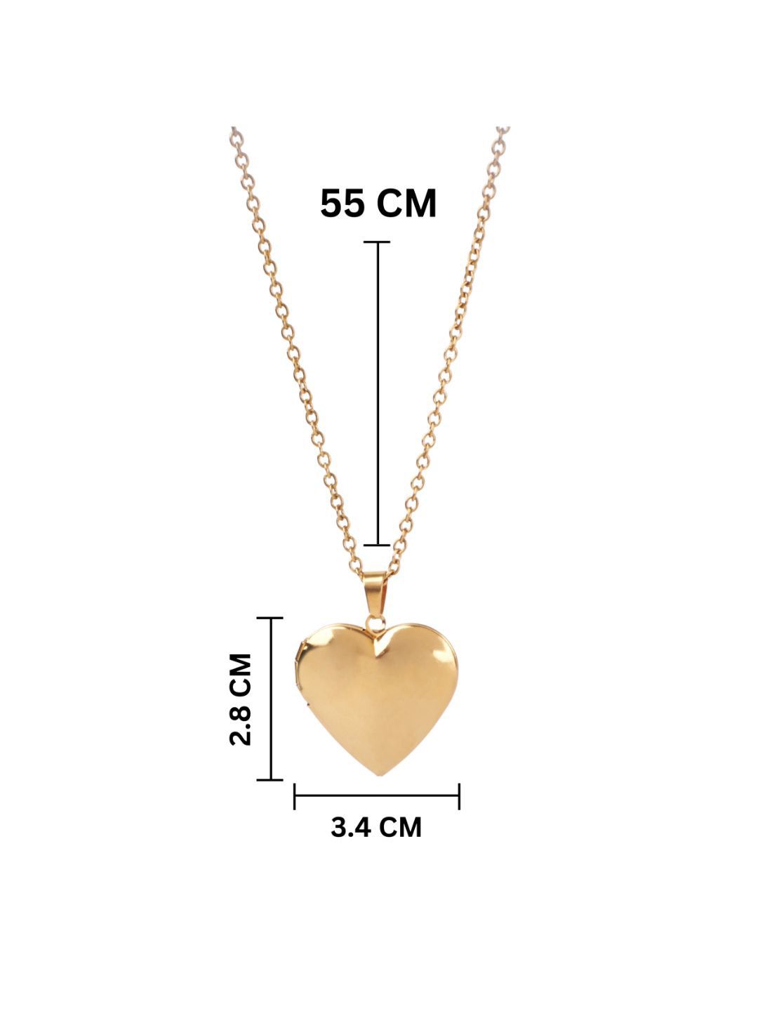 SALTY Stainless Steel Luxe Gold Heart Pendant With Chain
