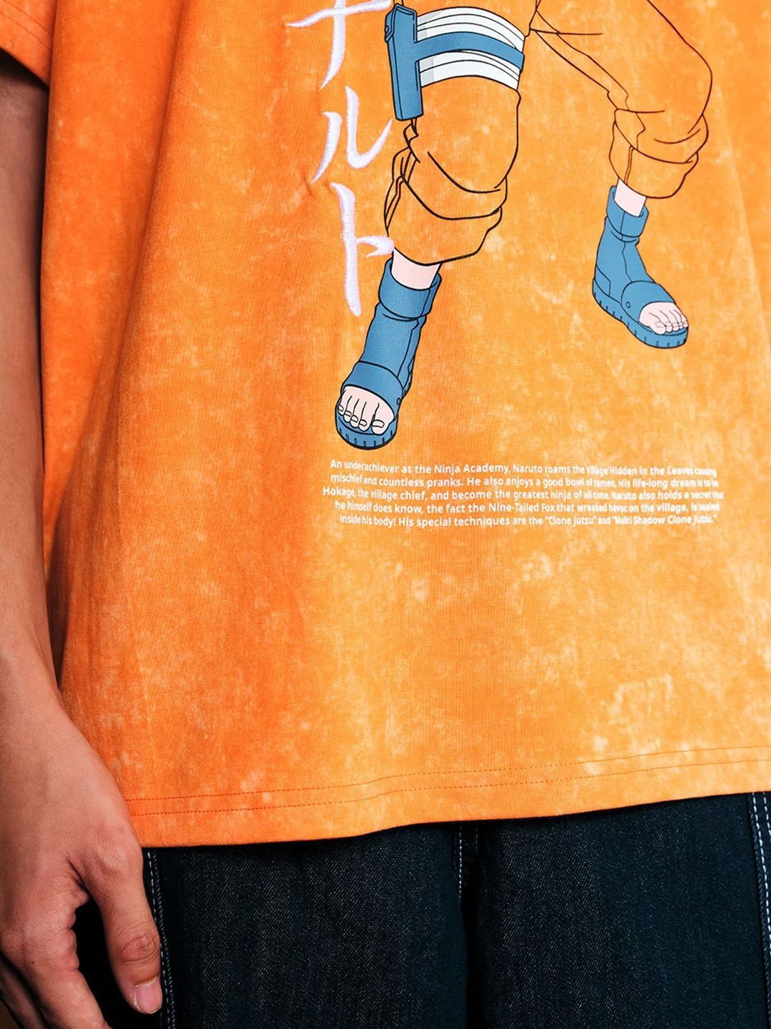 Men Printed Raw Edge T-shirt