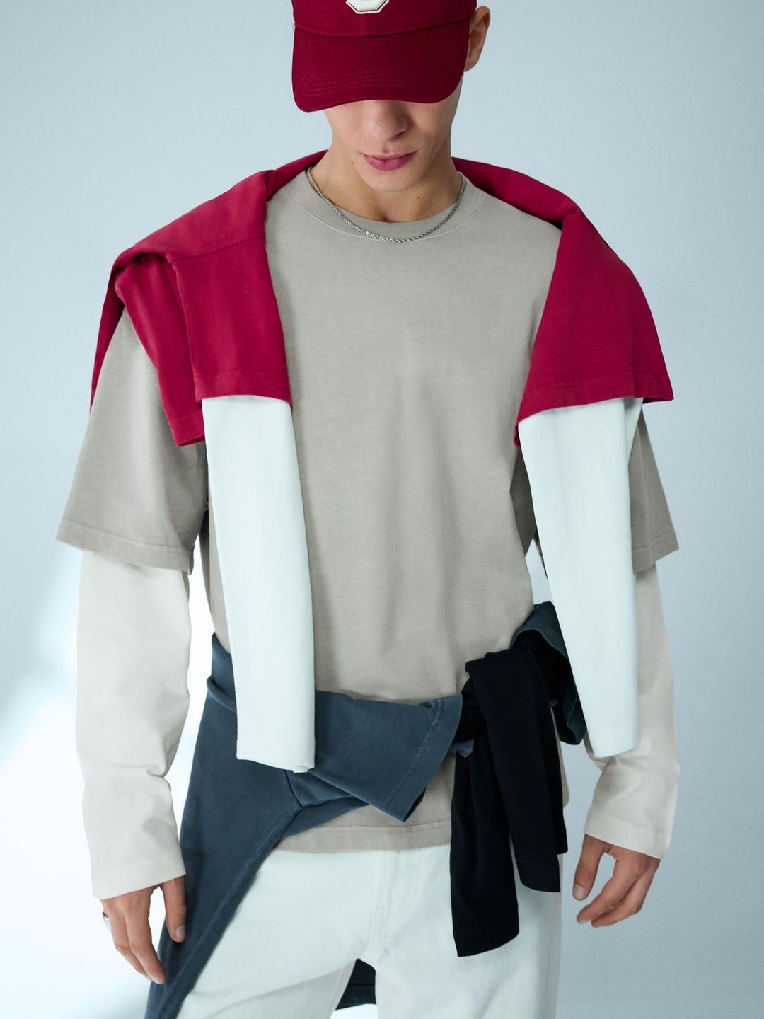 Double sleeve print T-shirt