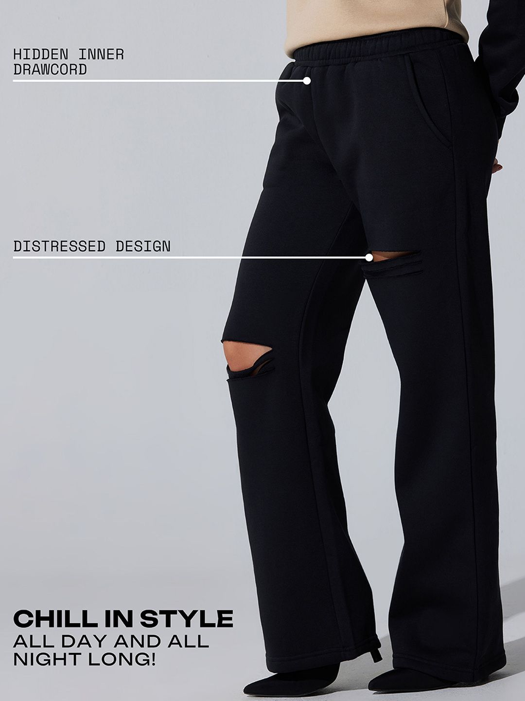 Women Cava Black Dual Slit Adapt Joggers