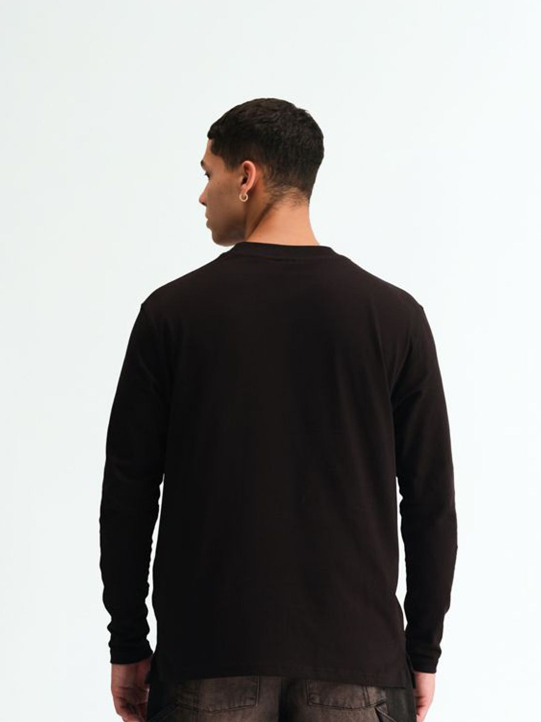 Men Printed Raw Edge T-shirt