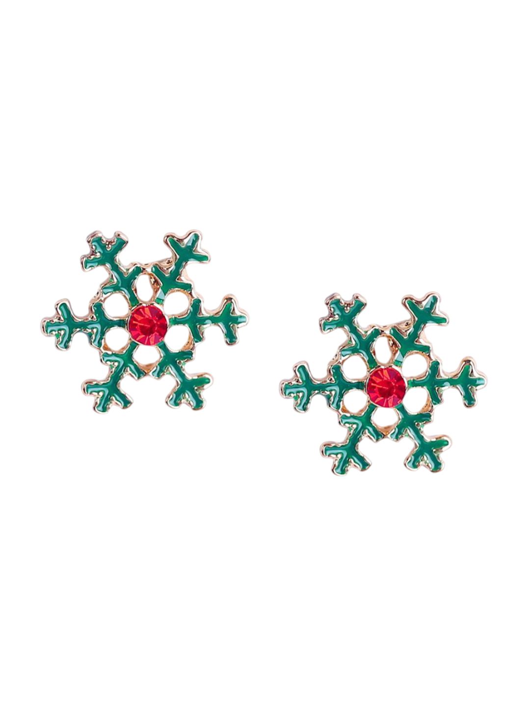 Gold-Plated Stone Studded Contemporary Studs