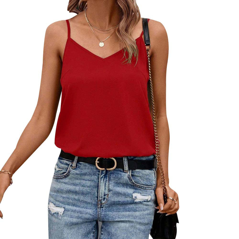 A-Line V-Neck Camisole with Twisted Back Detail