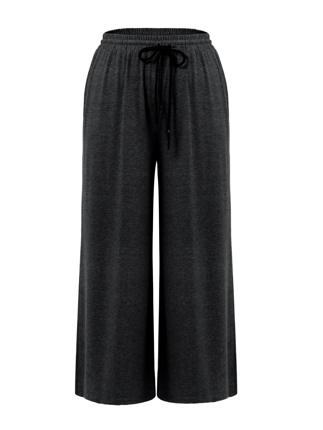 Hooded Button-Up Sweatshirt and Wide-Leg Pants Set