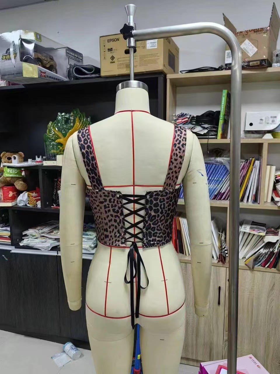 Slim Fit Corset Top with Off-the-Shoulder Straps
