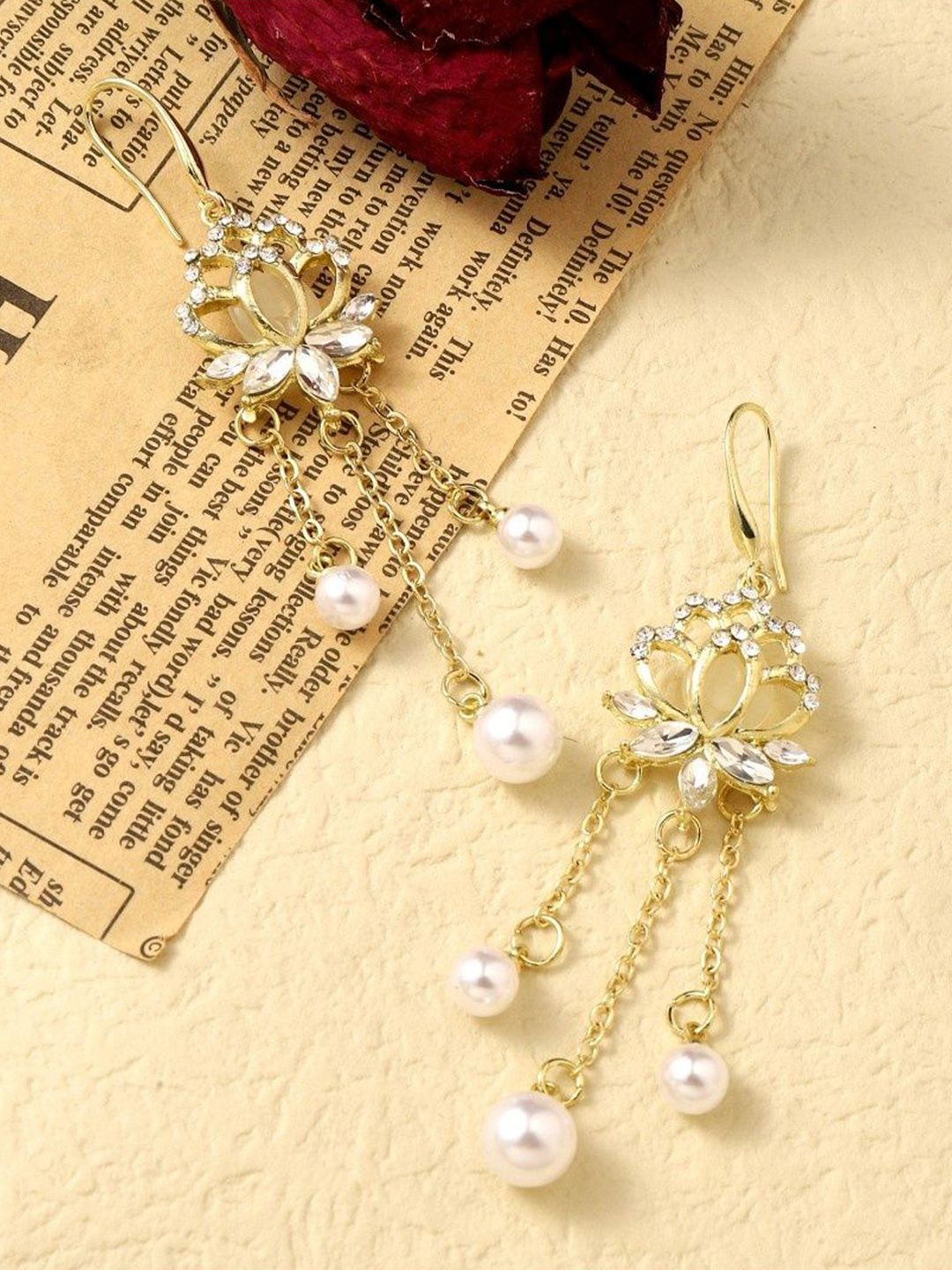 SALTY Gold-Plated Contemporary Drop Earrings