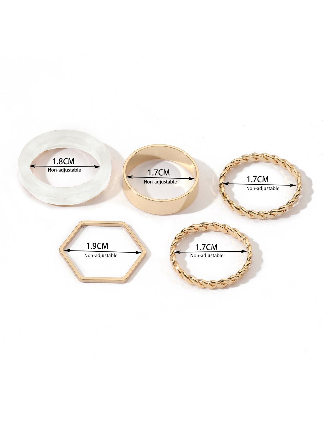 SALTY Set Of 5 Utopia Stylish Adjustable Finger Ring