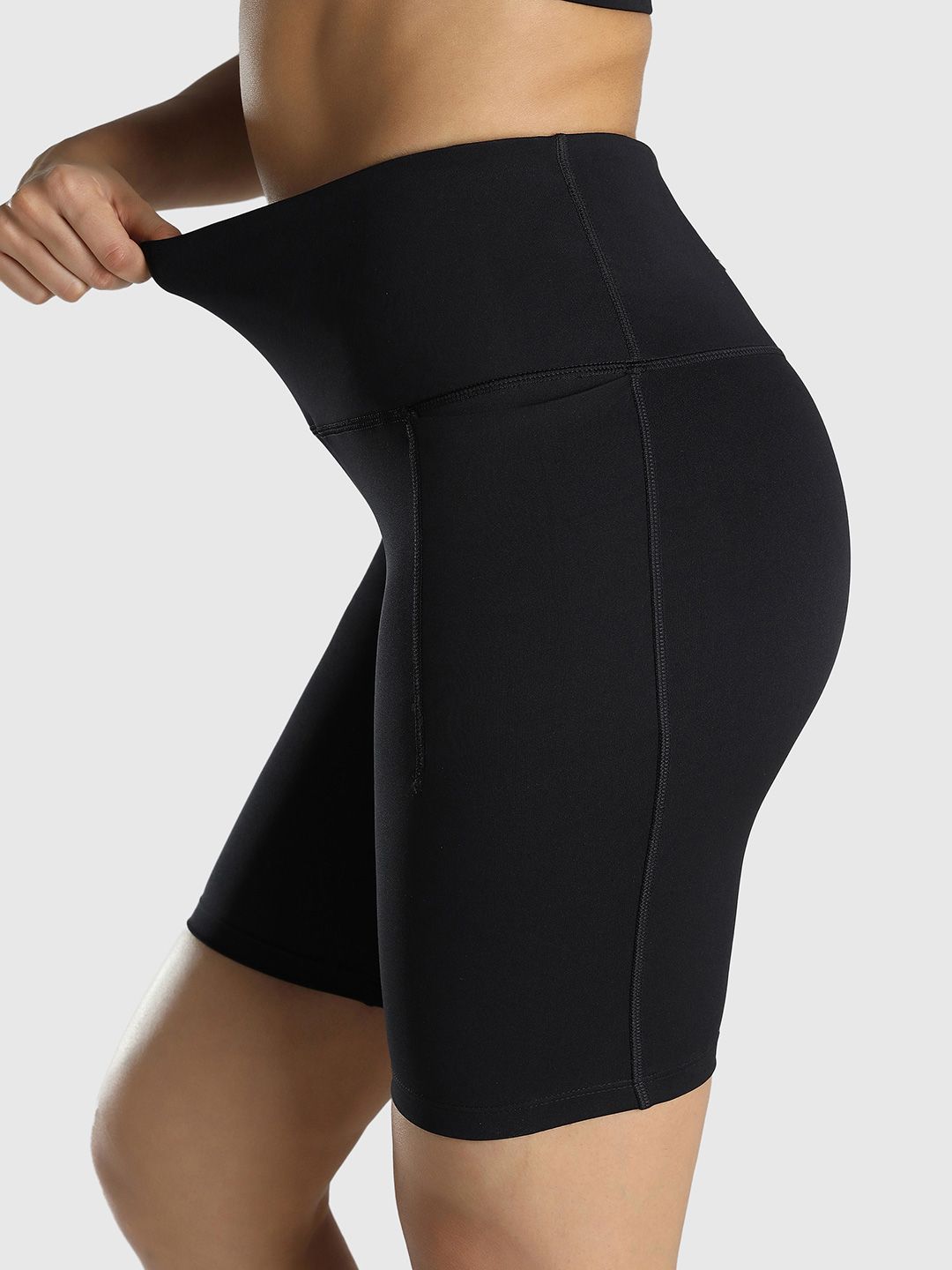 Women Slim Fit High-Rise Cycling Sports Shorts