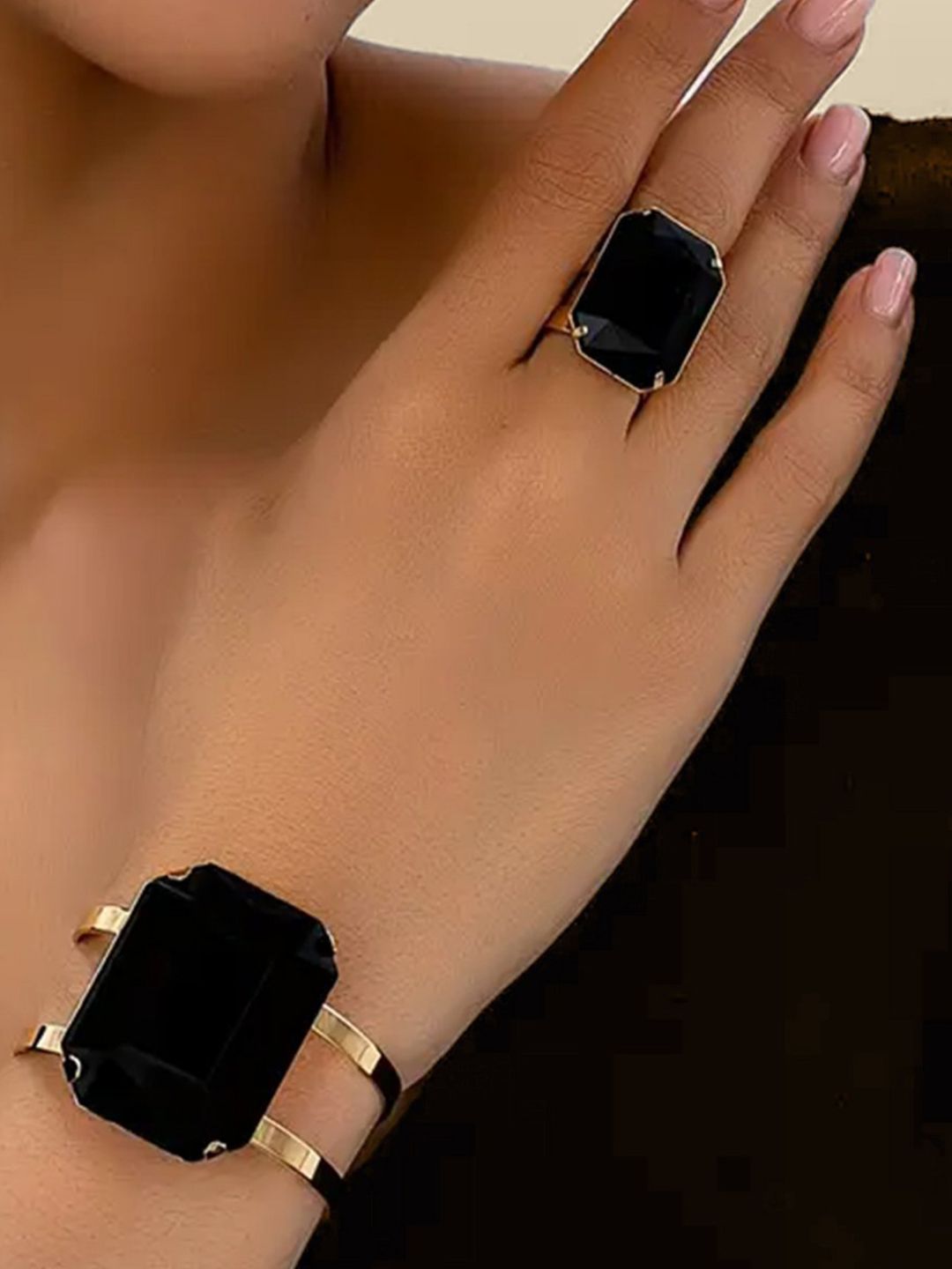 Gold-Plated Artificial Stones Jewellery Set