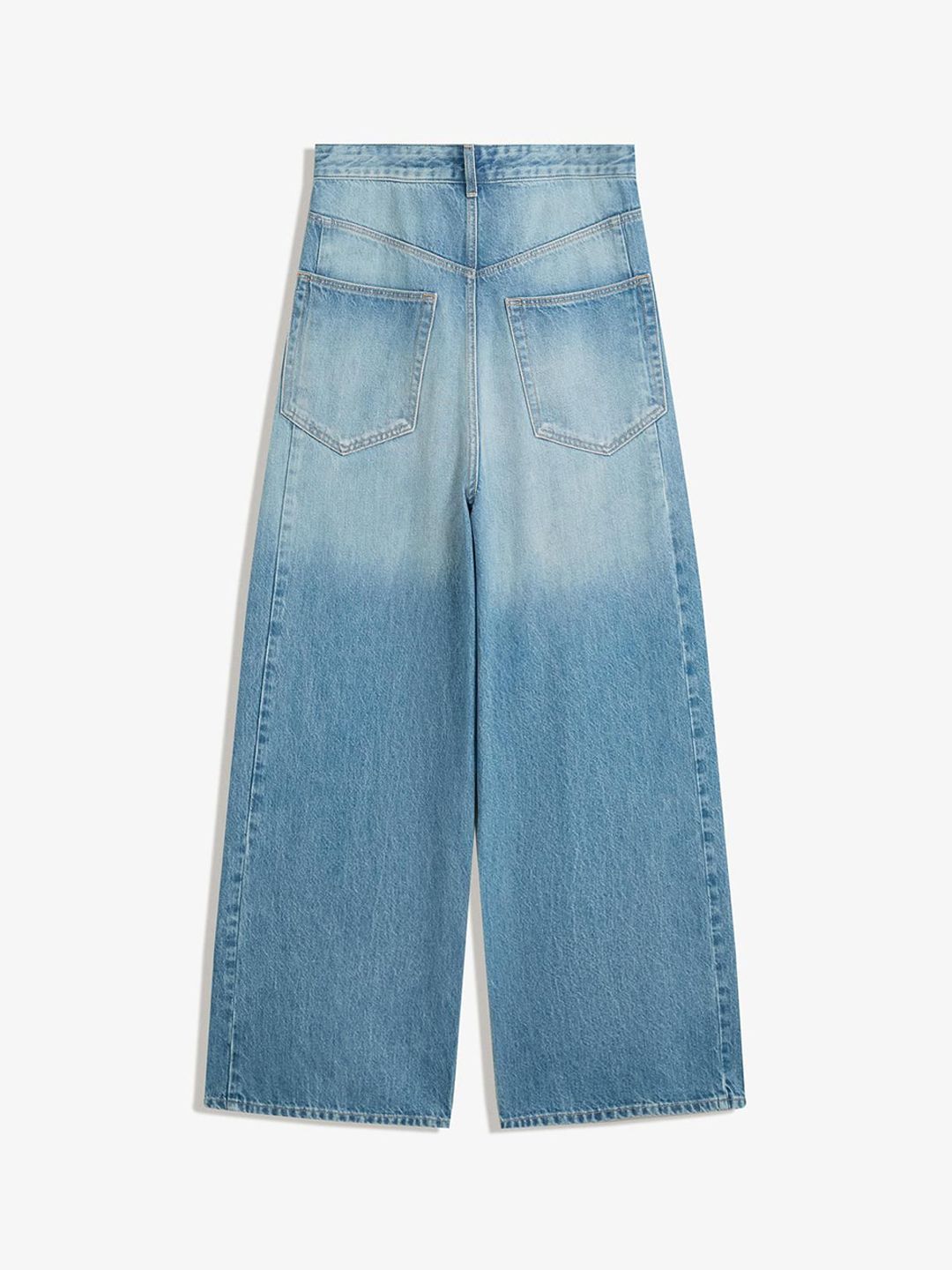 Women Wide Leg Mid-Rise Heavy Fade Jeans