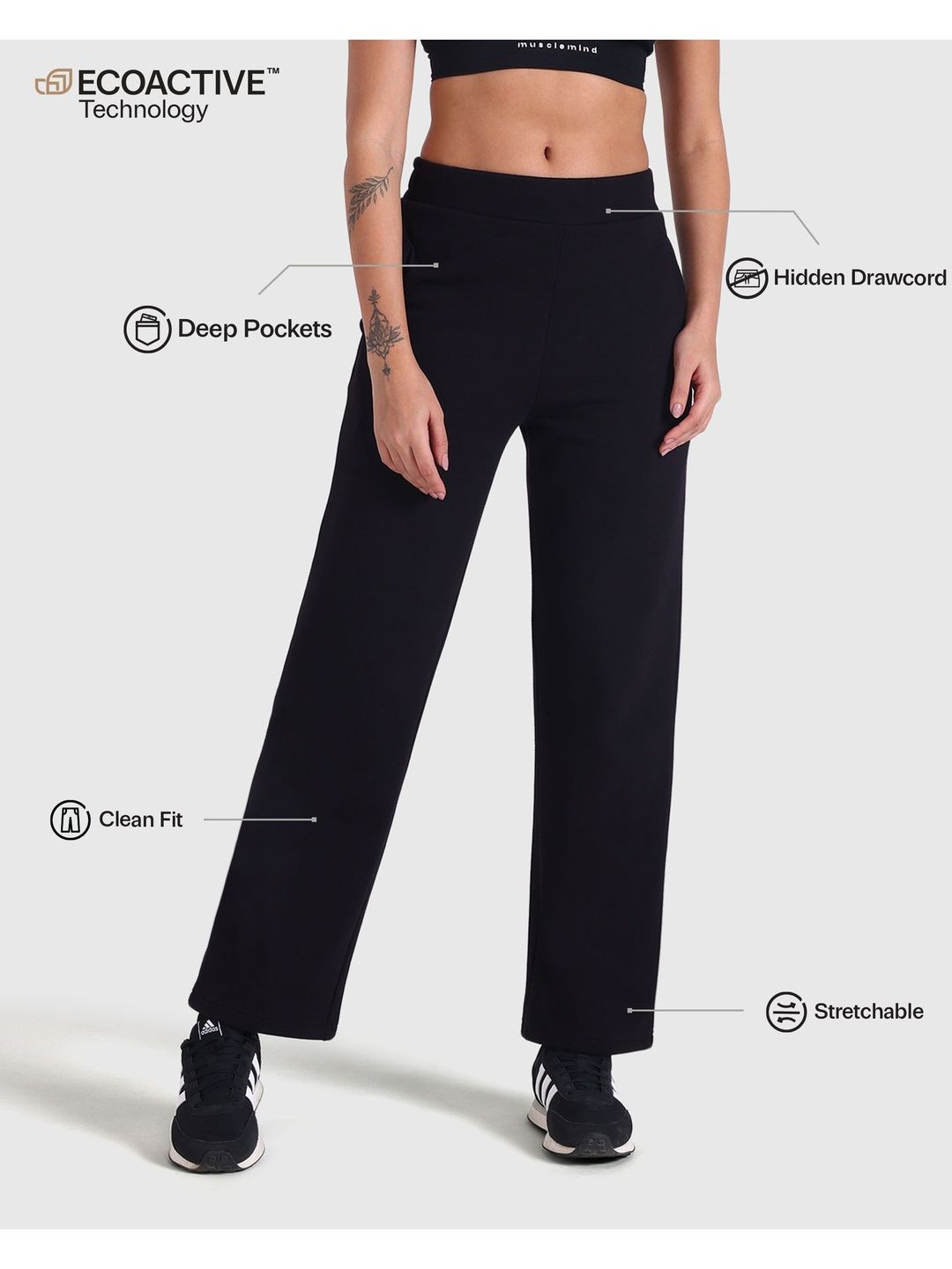 Women MId-Rise Wide Leg Track Pants