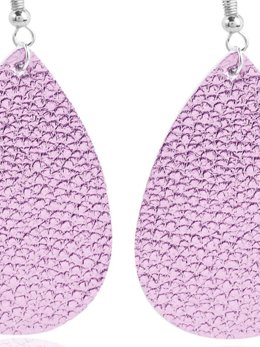 Silver-Plated Teardrop Shaped Drop Earrings