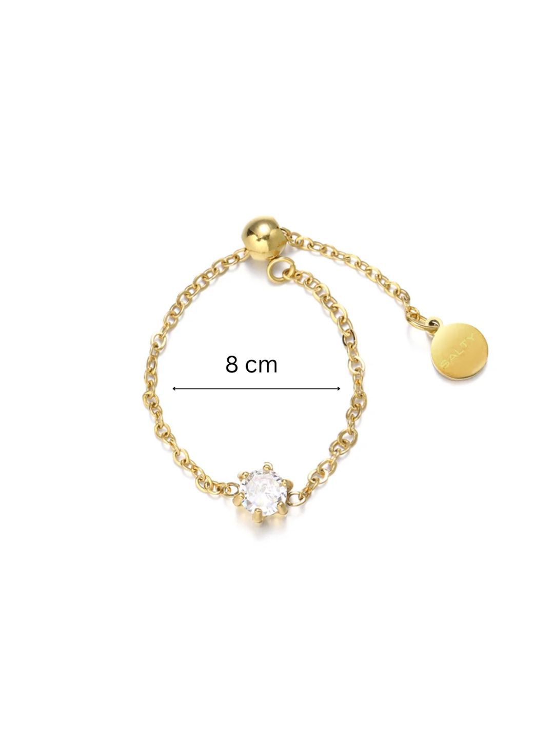 SALTY Pack of 2 Women Champagne Self-Love Chain Ring