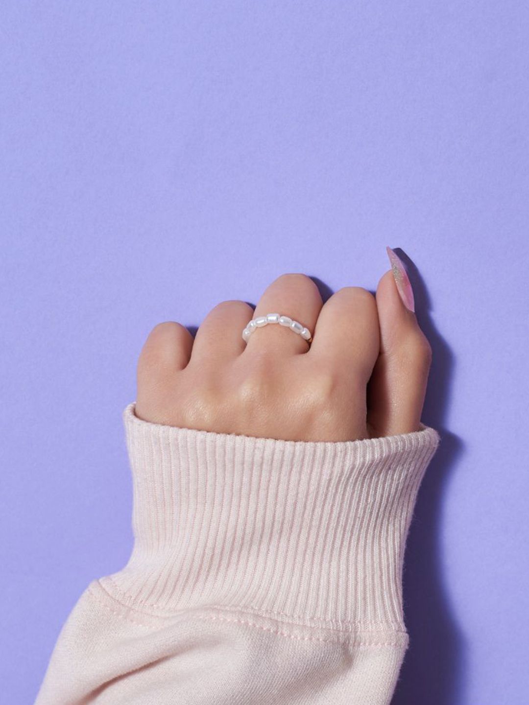 SALTY Pack of 2 Women Pearlescent Chain Ring