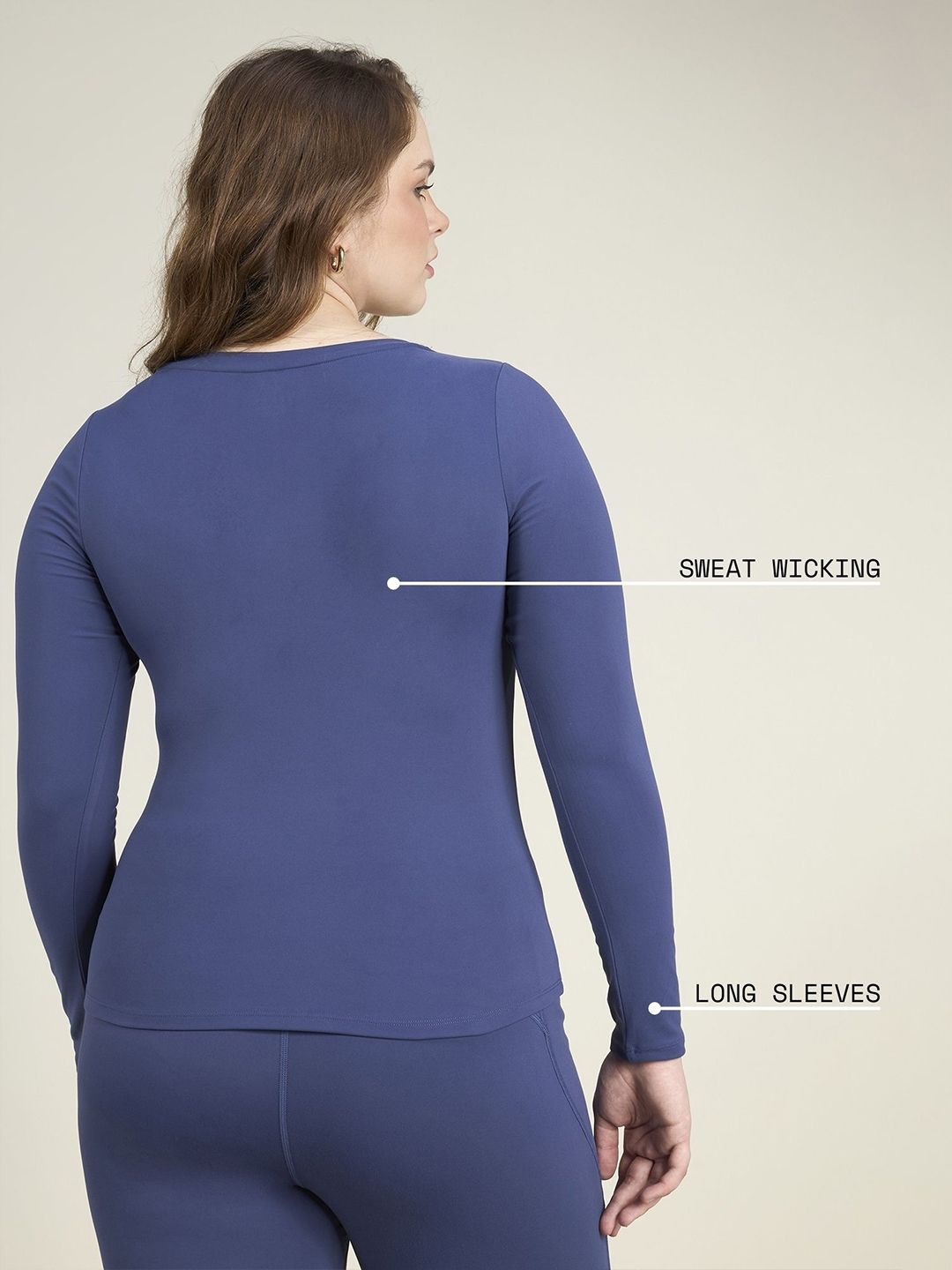 Women Navy Sculpt Scoop Top