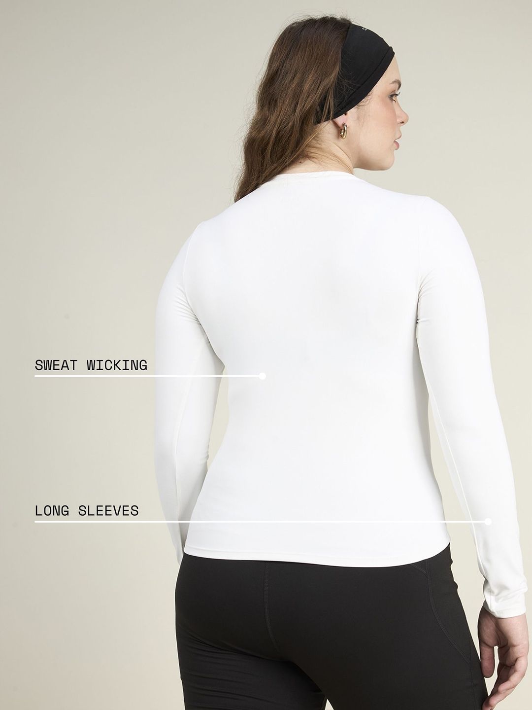 Women Sculpt Crew Neck Full Sleeves Snug Fit Regular Fitted Top