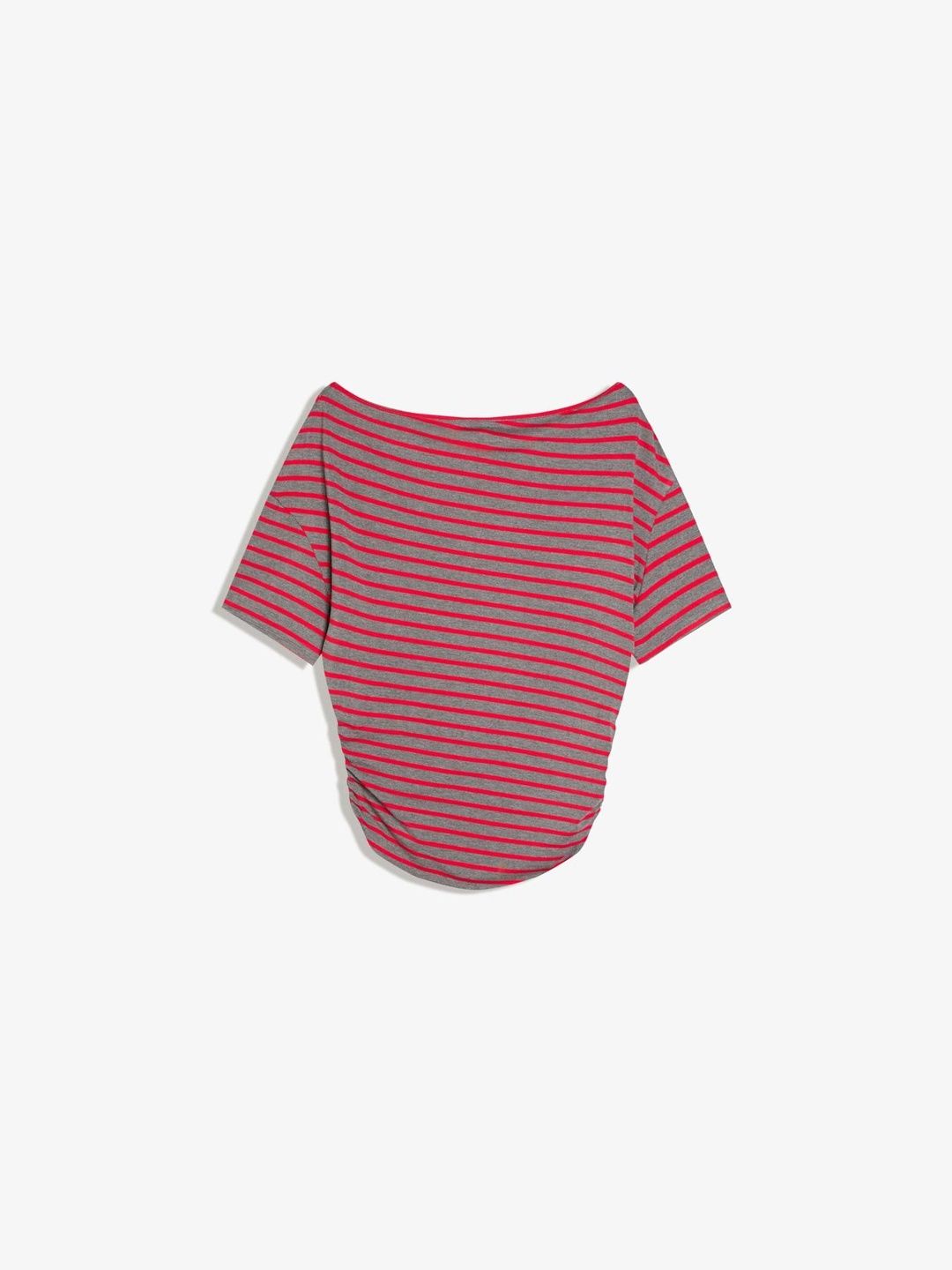 Asymmetric print short sleeve T-shirt