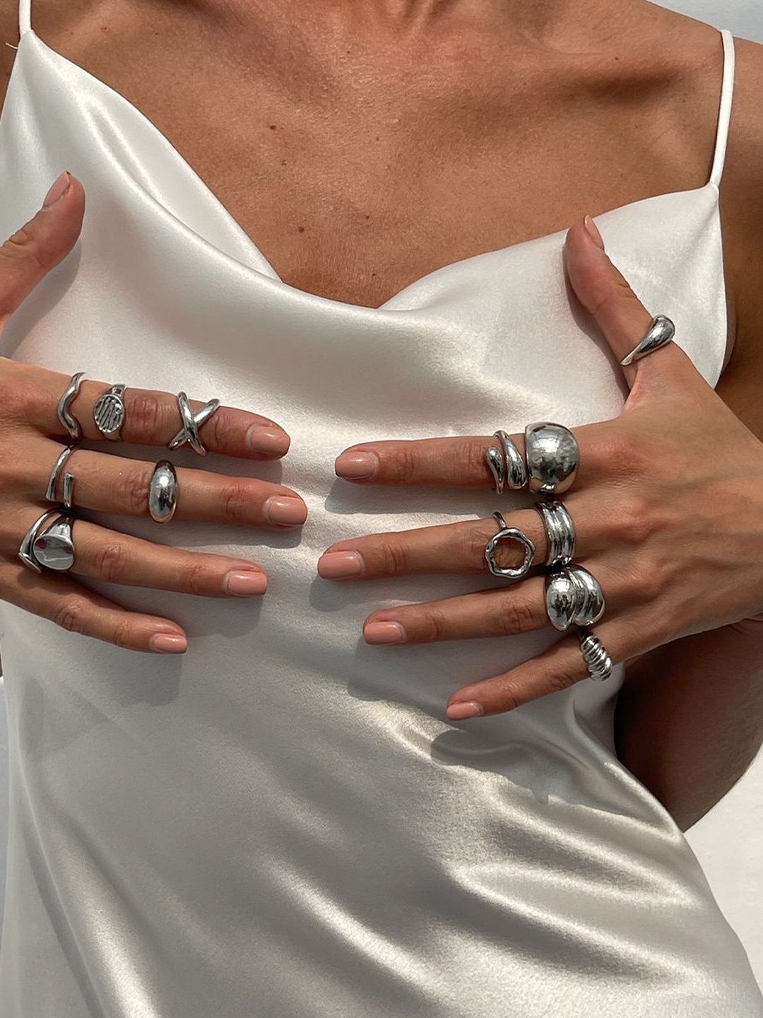Set Of 13 Gold-Plated Finger Ring