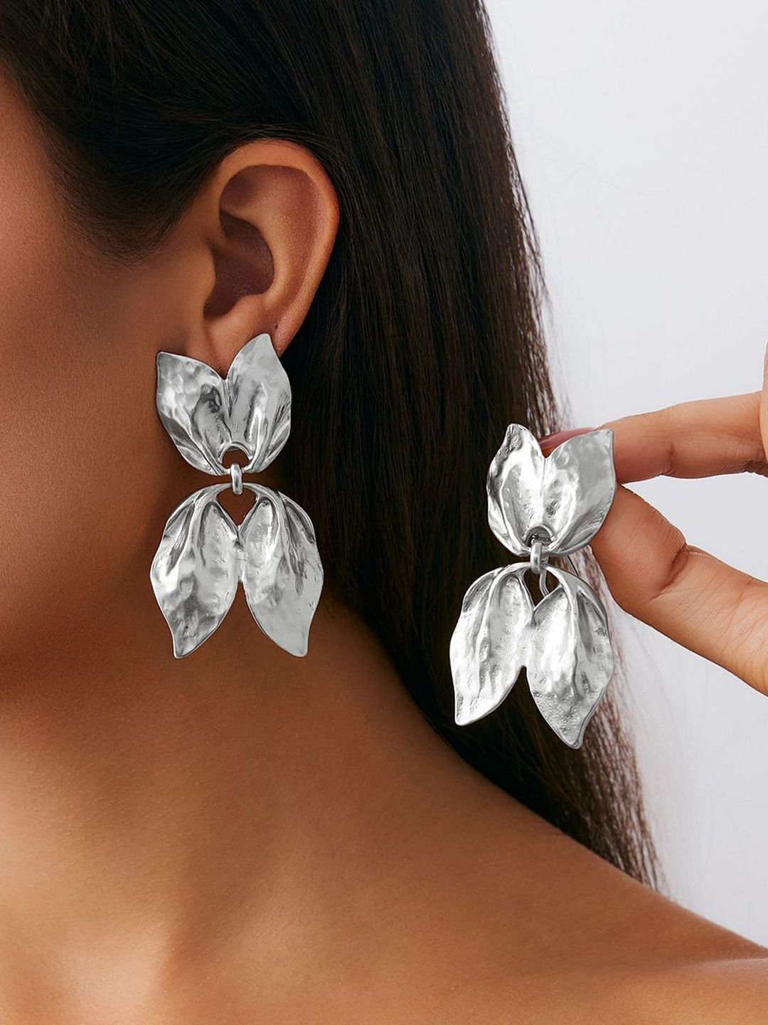 Women Leaf Shaped Studs Western Earrings