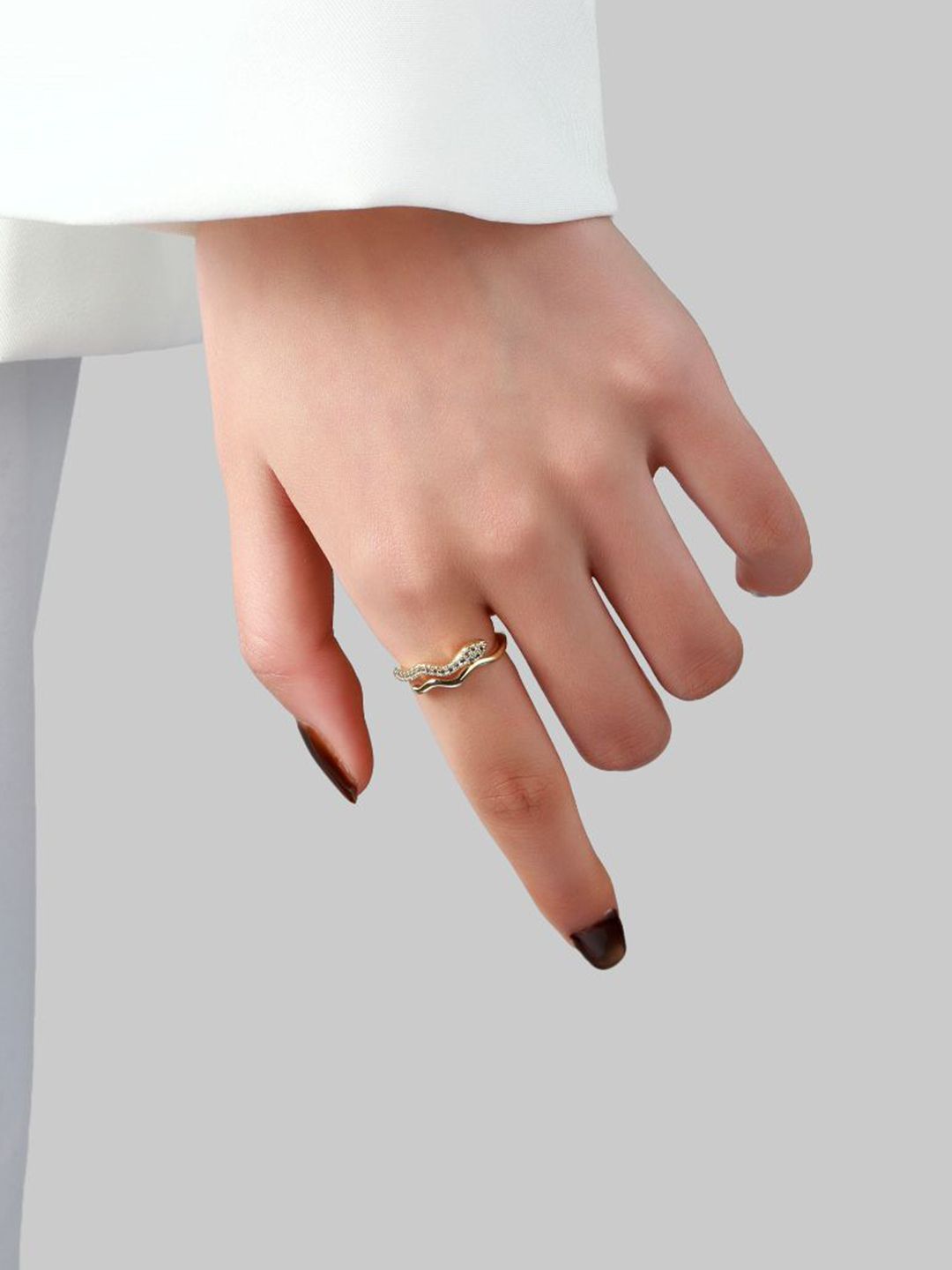 SALTY Women & Girls Cobra Lux Stone Adjustable Finger Ring