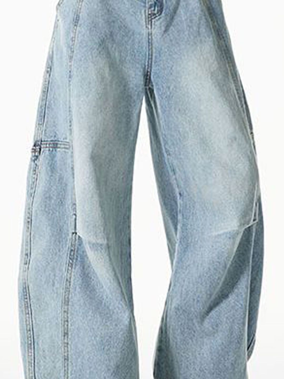 Men Wide Leg Mid-Rise Light Fade Jeans