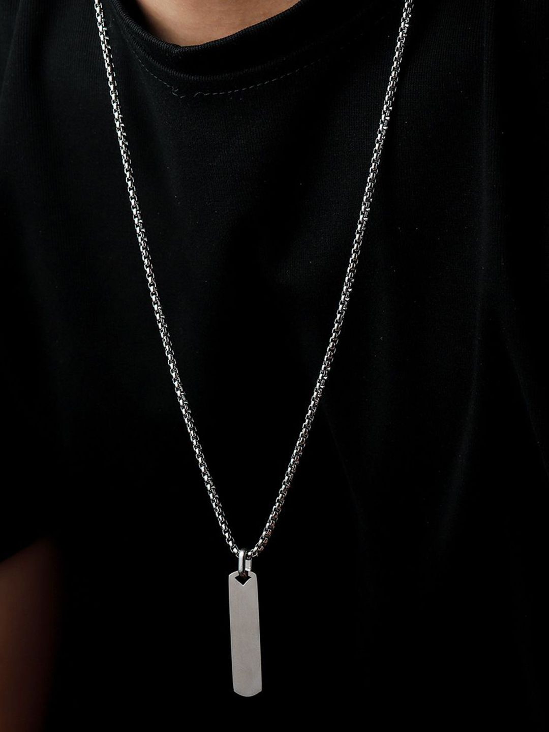 Stainless Steel Silver-Plated Minimal Necklace