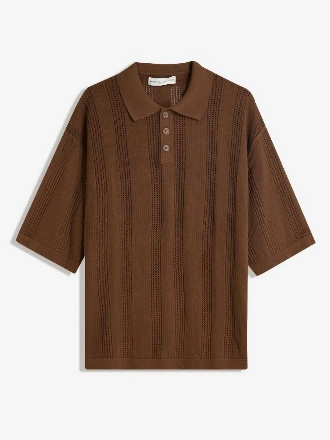 Textured openwork polo shirt