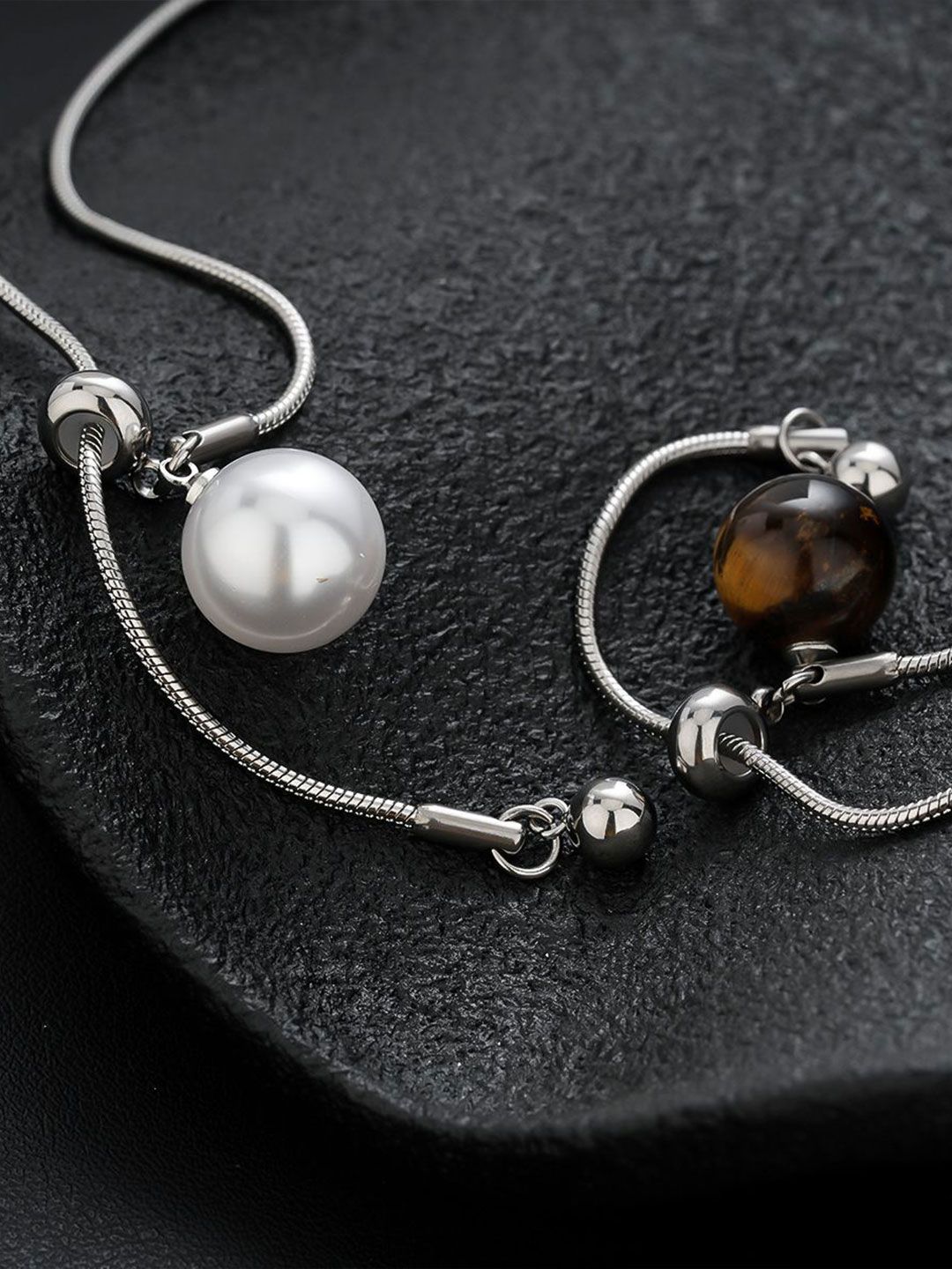 Silver-Plated Pearls Beaded Chain