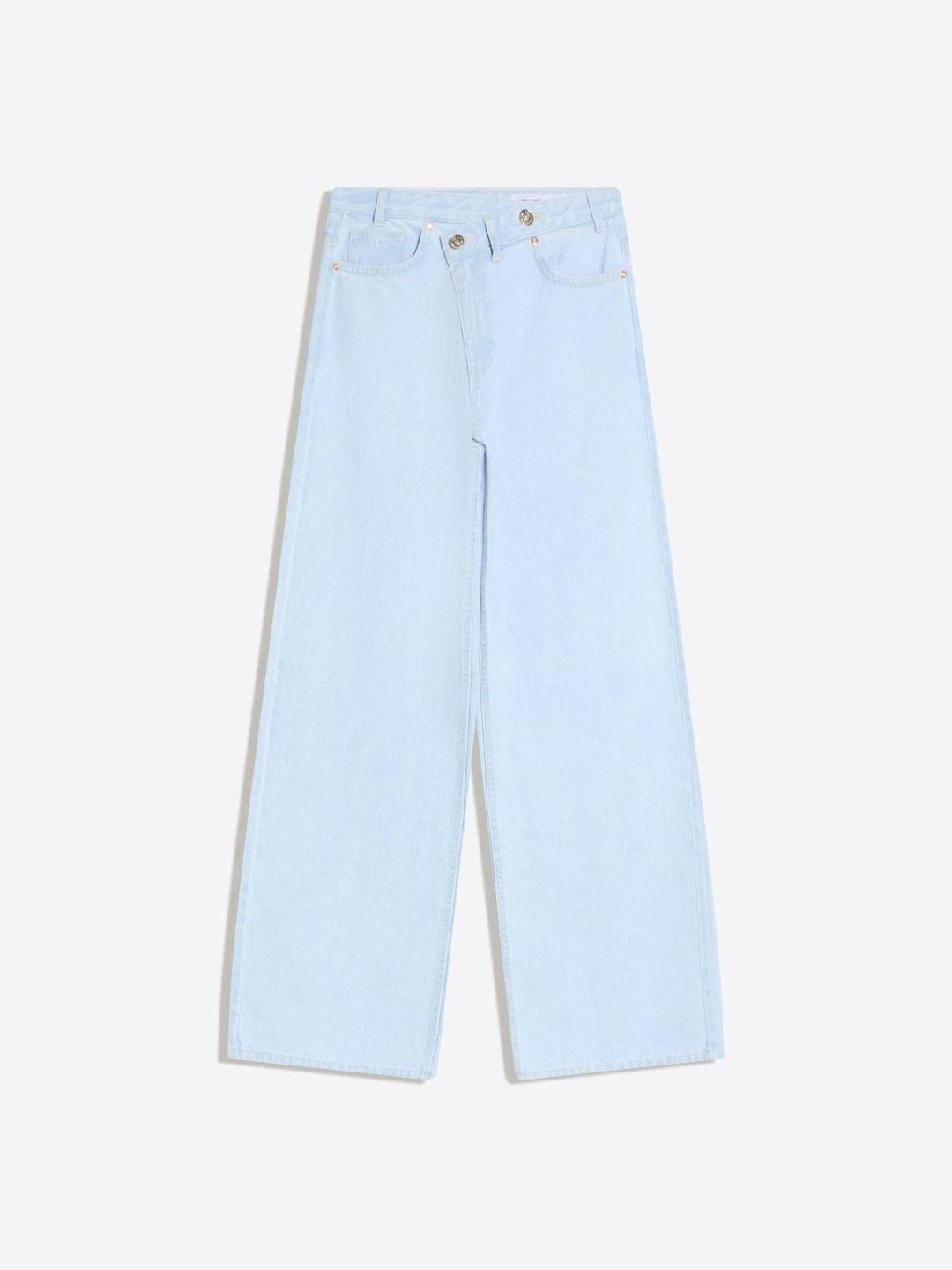 High-waist Wide-Leg Crossover Jeans