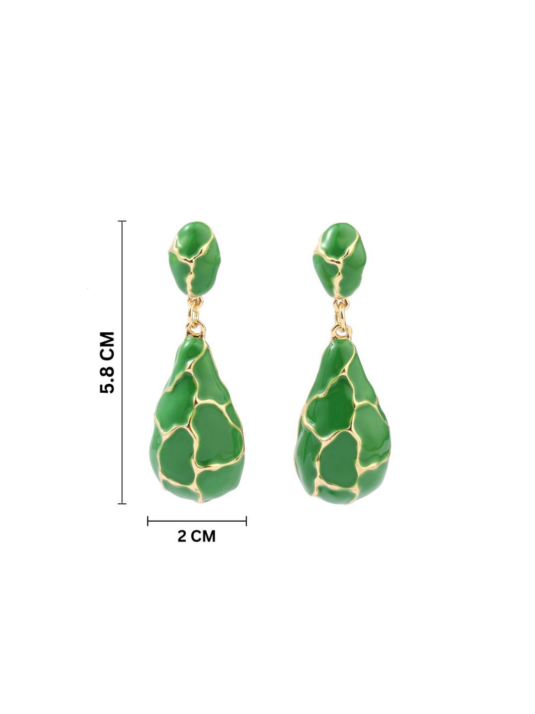 SALTY Pack of 2 Women Earthy Enamel Luxury Gold Earring