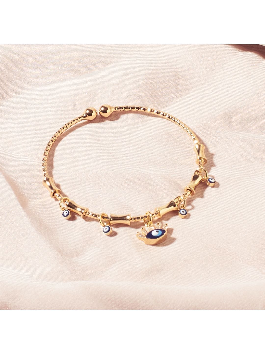 SALTY Chic Evil Eye Tassel Bangle & Greek Evil Eye Ring Jewellery Set